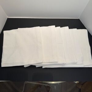 Six Vintage Tesoro Oversized Off White Waffle Stitch Matelasse Napkins